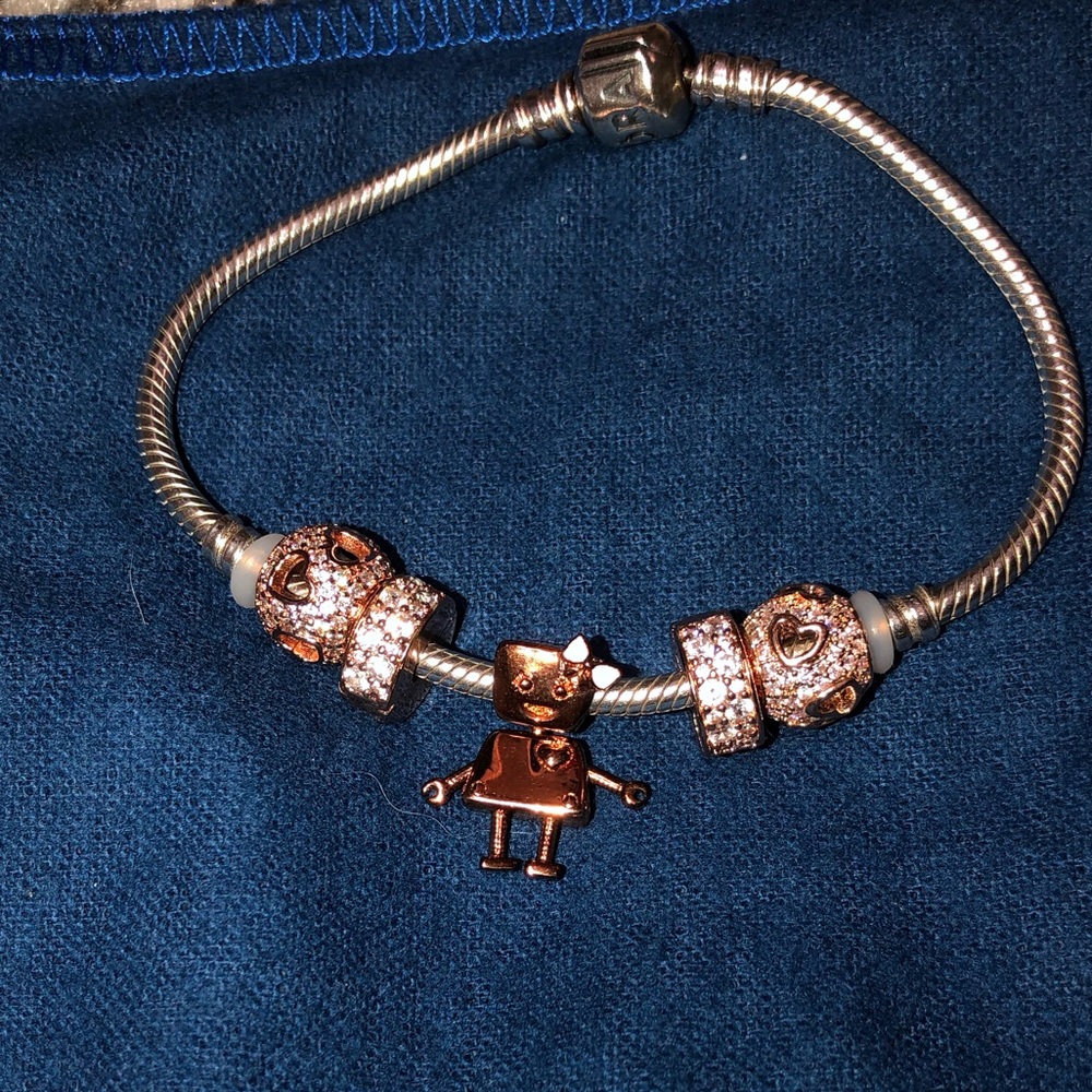 Authentic Pandora bracelet and charms.
